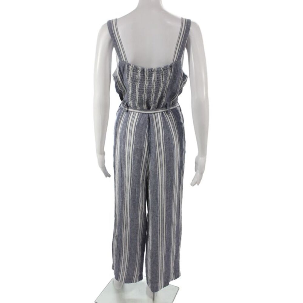 Rails Women Sleeveless V Neck Striped Jumpsuit Blue Size L - Picture 3 of 7